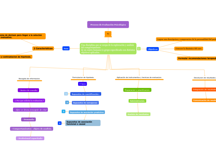 Proceso De Evaluaci n Psicol gica Mind Map